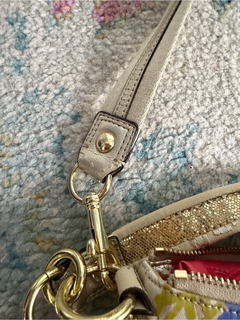Coach Beige Signature Crossbody with Multicolor Floral Accents - Picture 8 of 9